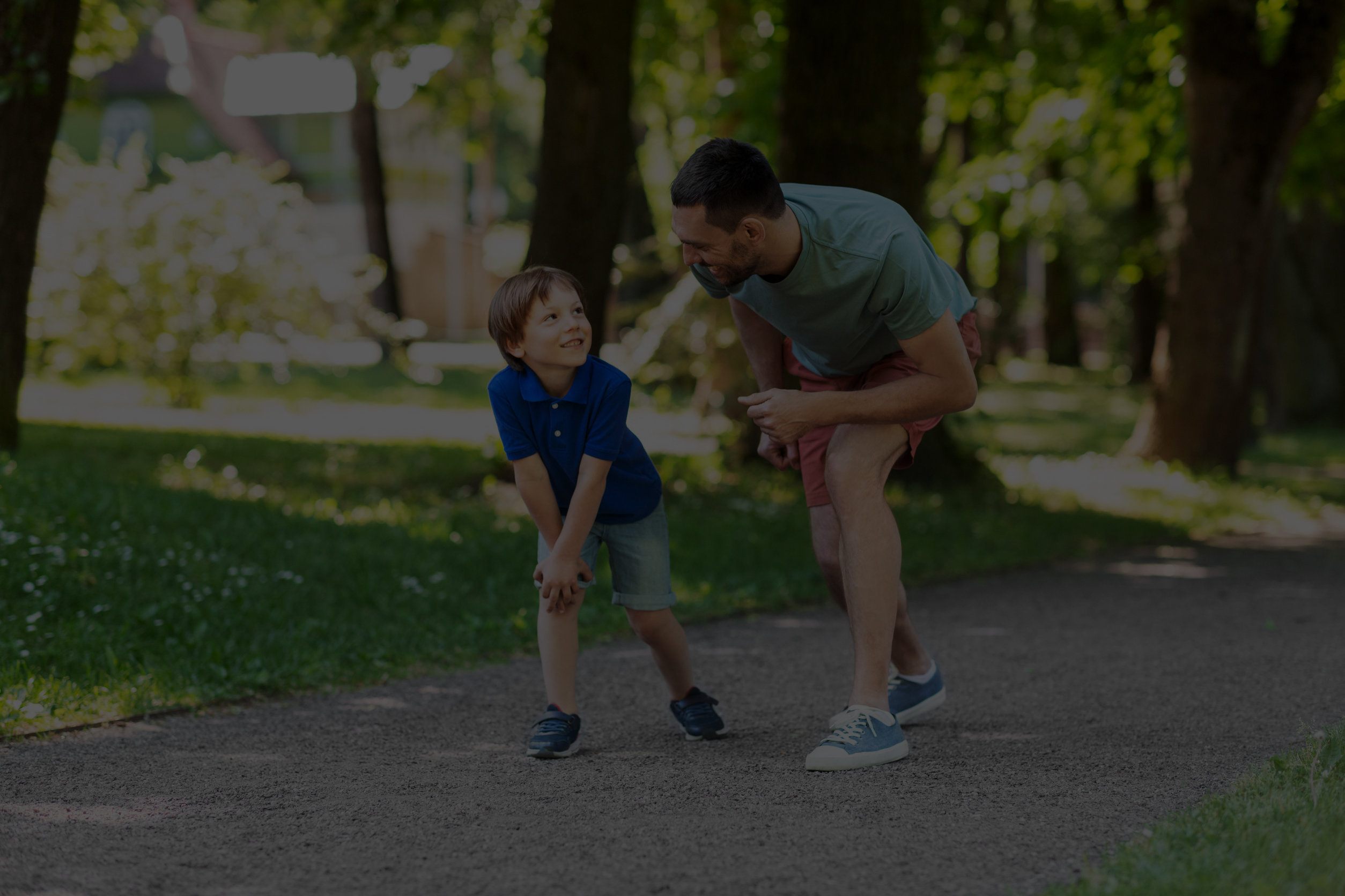 Father and son jogging